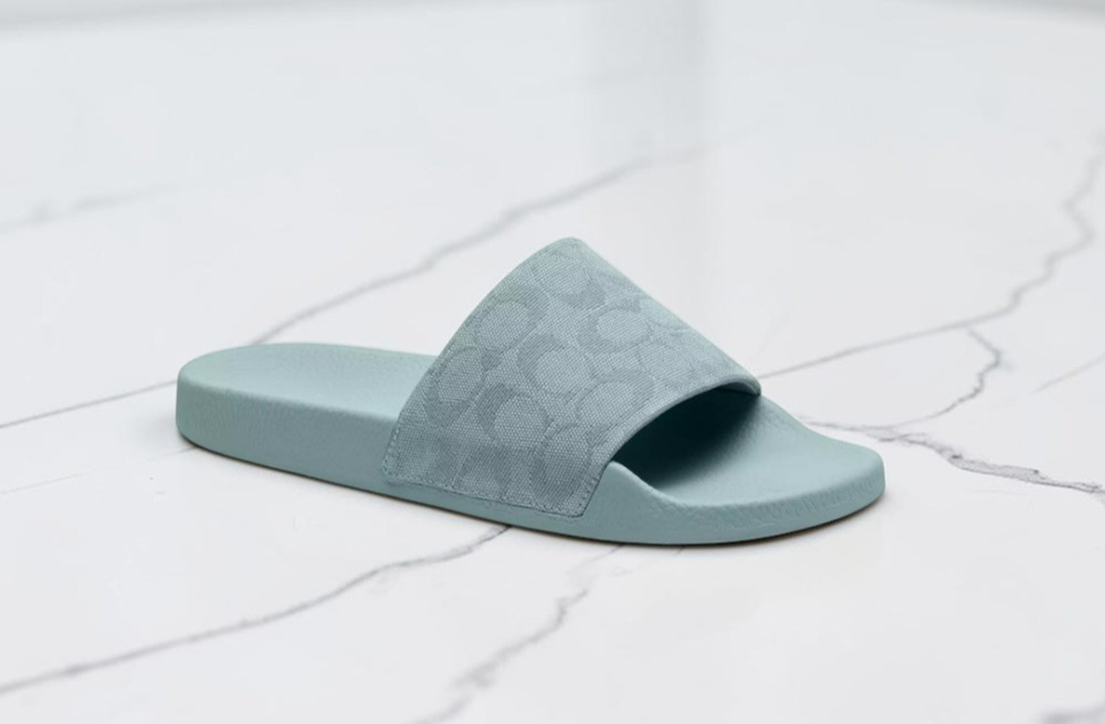 Coach Women’s Signature C Udele Slide Sandals Size 11 Blue Aqua Slip On